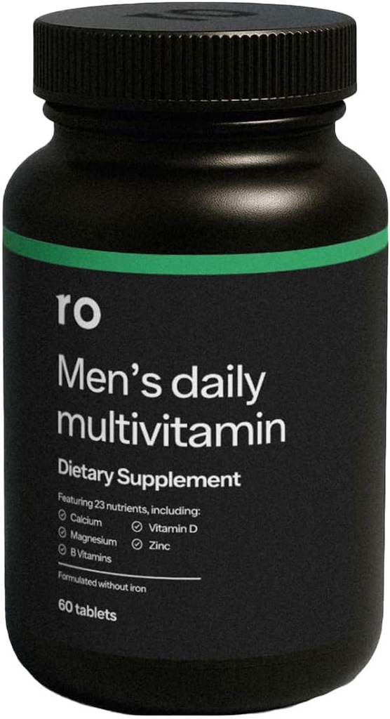Ro Daily Multivitamínico para Hombres TENIDO Apoyo a la Actividad Física, Cerebro + Salud del Corazón, y Sistema Inmunitario con 23 Nutrientes Clave Incluyendo Calcio, Magnesio y Zinc TENIDO 30-Day Supply (60 Tablets)