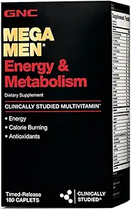 GNC Mega Men Energy & Metabolism Multivitamin | Increased Energy and Calorie Burning | 180 Count