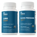 Dr. Tobias Lung Health &amp; Blood Pressure Support Supplements, Lung Cleanse & Detox, Supports Normal Circulatory Health with Vitamin C, B6, B12, Nicin, Folate