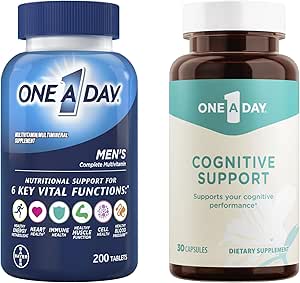 Un A día Bundle - Un día Multivitamina de los hombres de un día 200 Tablas y un suplemento cognitivo de un día, 30 cápsulas
