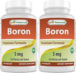 Mejores Naturales Suplementos de Borón 5 mg 240 Tabletas (240 Conde (Pack de 2))