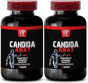 Orgánica Reishi Mushroom Powder - CANDIDA AWAY - Limpieza Digestiva (2 botellas 120 cápsulas) - Anti Overgrowth Suplemento - Oregano Leaf Extract - Candidatura de la fuerza extra - candida cleanse - candida