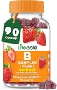 Complejo de vitamina B Lifeable Gummies for Adults Silencio with Vitamin C ← Gran Tasting Vitamina B Gummies  durable for Energy and Nerve System ← Vegan B Complex Vitamins for Women, Men TEN 90 Gummies