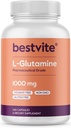 BESTVITE Filler-Free L-Glutamine 1000mg per Capsule (240 Capsules) - Free Form - No Stearates - Gluten Free - Non GMO - Pure L Glutamine Supplement - Maximum Strength Glutamine Capsules