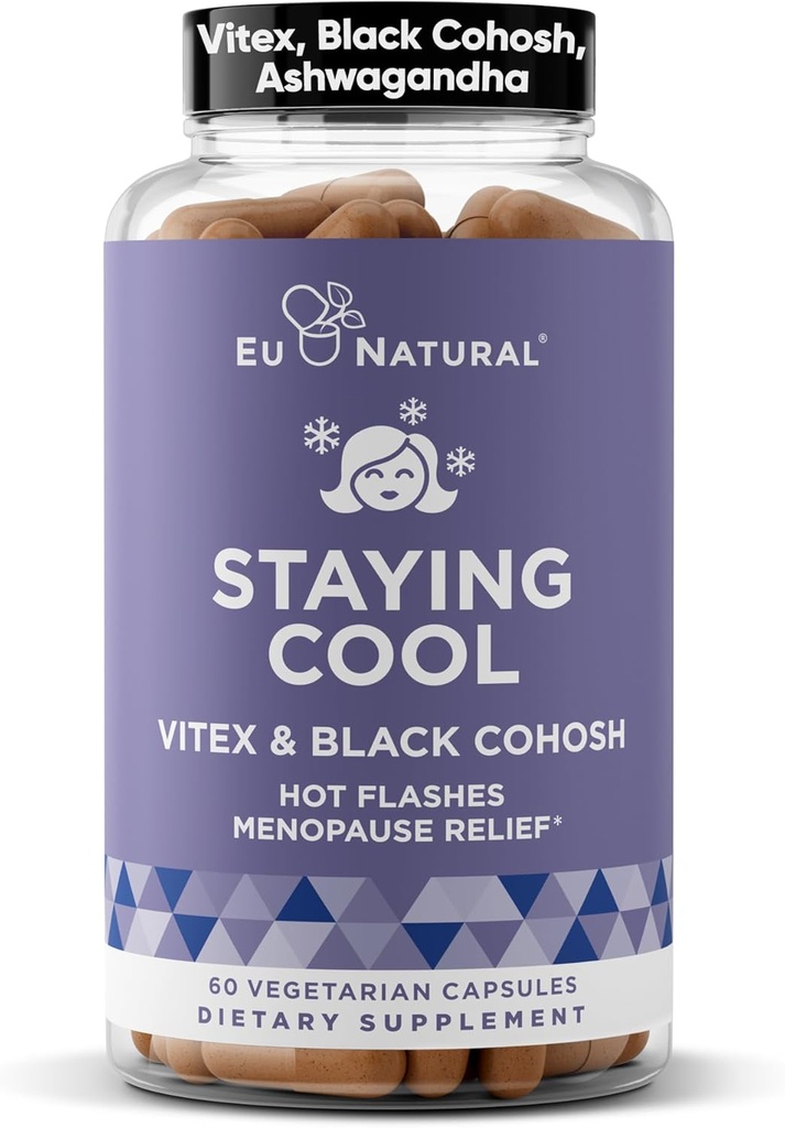 Mantener frescos suplementos de menopausia para las mujeres – Hormonal Hot Flash Relief, Weight Support, " Night Sweats – Vitex Chaste Tree " Black Cohosh – 60 cápsulas suaves vegetarianas