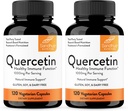 Sandhu's Quercetin Vegetarian Capsules Suplementos 120 Conde (Pack of 2) ¦ Bioflavonoids for Immune Support &amp; Respiratory Health, Seasonal Allergy Support ¦ Quercitin for Men and Women