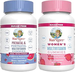 MaryRuth Organics Prenatal Postnatal Multivitamin Gummies (Strawberry) " Women's peru USDA Organic TEN Vitamins for Breastfeeding, Beauty, " Immunity TEN Vegan, No Gelatin
