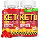 Keto ACV Gummies - 1500MG ACV Keto Gummies for Women Hombre - Apple Sider Vinegar con Madre, Probióticos, Vitaminas B6 B12 para Gut Digestion - Vegan & No GMO, 2 Pack
