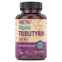 DEVA Vegan Tributyrin Suplemento - Butyrate Precursor, Gut Barrier Support, Butyric Acid, 500 MG Vegan Capsules, Leaky Gut Support, Digestión, 90 Conde