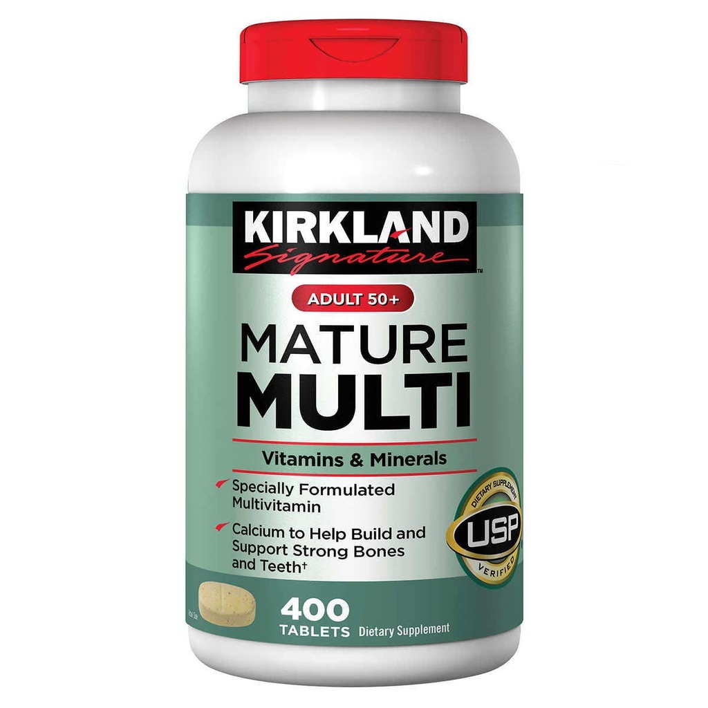 Firma Kirkland Adulto 50+ Multi Vitaminas & Minerales, 400 Tabletas (2 Pack)