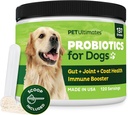 Pet Ultimates Probiotics for Dogs – 22-Species Dog Probiotics for Digestive Support & Antibiotics Recovery – Skin and Coat Supplement, Enhances Vitality – Dog Health Supplies (1 Pack)