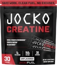 Jocko Fuel Creatine Stick Packs - Creatine Monohydrate Powder Travel Packs for Men &amp; Women, Suplemento para el rendimiento atlético &amp; Muscle Health, 30 Servings 150g (Unflavored)