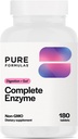 PureFormulas Full Enzyme ← Pancreatic Enzymes 1000mg (Full Strength) Silencio Pancreatin Digestion Suplemento con Protease, Amylase &amp; Lipase ← Apoyo Digestivo TEN Dairy, y Soy Free 180 Tablets