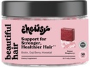 Chewsy - Hermoso pelo - Soporte para el cabello más fuerte, saludable - con Biotina, Extracto de la cola de caballo, Goji Berry & vitaminas - Fresa dulce, 30-Day Supply