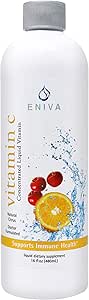 Eniva Vitamina Líquida C TENIDO Fórmula Immune ANTE Orange Citrus Flavor TENIDO Todo Naturalmente Fuente de Acerola Berries, Oranges, Cranberry, Rosemary ← Sugar Free TEN Low-Carb & Keto Aprobado Ø 2 Month Supply