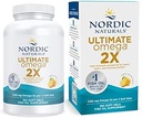 Nordic Naturals Ultimate Omega 2X, Lemon Flavor - 180 geles blandos - 2150 mg Omega-3 - Aceite de pescado de alta potencia con EPA & DHA - promueve la salud del cerebro y del corazón - No GMO - 90 Actuaciones