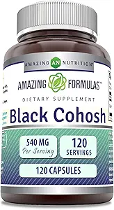 Increíbles Fórmulas Black Cohosh Suplemento Silencio 540 Mg per Serving Silencio Capsules Silencio No-GMO Silencio Libre de gluten Silencio Hecho en EE.UU. (1 Pack Ø 120 Cuenta)