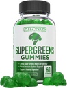 Atlantis Nutrition Supergreens Gummies - Daily Green Superfoods Suplemento con Espinacas, Broccoli, Moringa, Beet Root, Celery, Green Tea, " Acai for Immunity Support - Natural Raspberry Flavor, 60 cnt