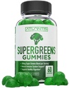 Atlantis Nutrition Supergreens Gummies - Daily Green Superfoods Suplemento con Espinacas, Broccoli, Moringa, Beet Root, Celery, Green Tea, " Acai for Immunity Support - Natural Raspberry Flavor, 60 cnt