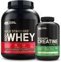 Optimum Nutrition 100% Gold Standard Whey Protein Powder: Double Rich Chocolate (5 libras) con Micronized Creatine Monohydrate Powder, Unflavored (120 piezas) - Bundle Pack