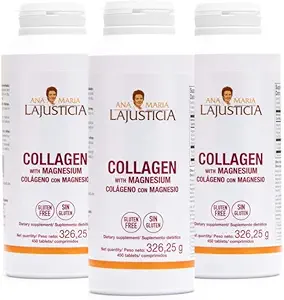 Ana Maria Lajusticia -- 3 Pack High Absorption Collagen Pills with Magnesium. Healthy Skin, Nails, Hair and Ligaments. Natural Supplement, 450 Tablets.