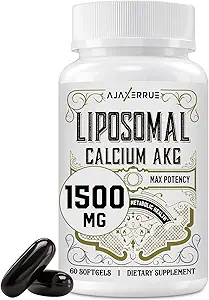 Liposomal Calcio AKG Suplemento 1500 MG (Acido alfa-Ketoglutarico), Alta Absorción, Más Eficaz Que AAKG, Ca AKG para la Longevidad, Defensa de la Edad, Energía Celular, Función Metabólica, 240 Softgels