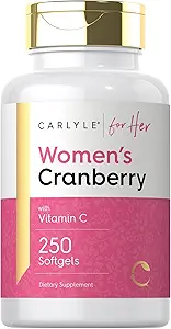 Carlyle Cranberry Pills for Women TEN 250 Softgels TENIDA Concentrated Extract Supplement with Vitamin C and E ← Non-GMO, Gluten Free TEN for Her