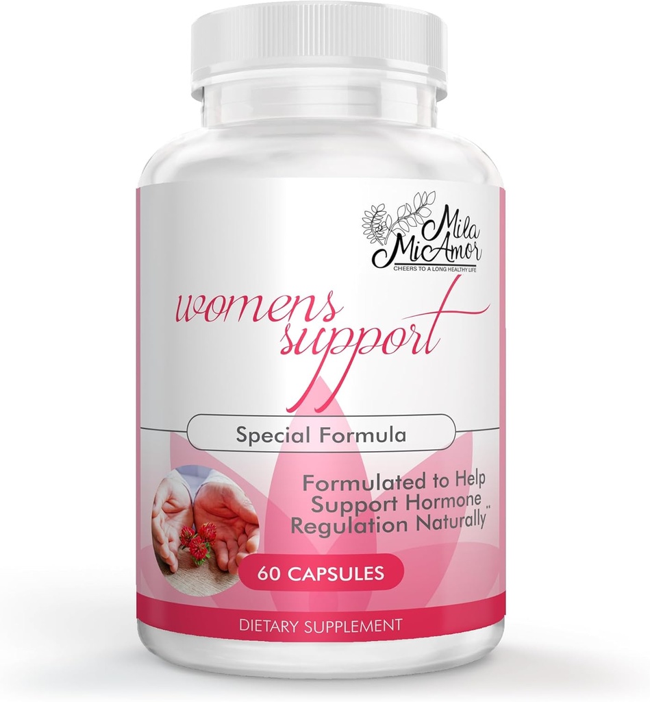 Milamiamor Apoyo a las Mujeres - Regulador de Hormonas con Ingredientes Naturales - Apoyo al Estrógeno para Mujeres - Suplemento para Equilibrio de Hormonas, Menopause & Antioxidante - Hecho en EE.UU. - 60 cápsulas