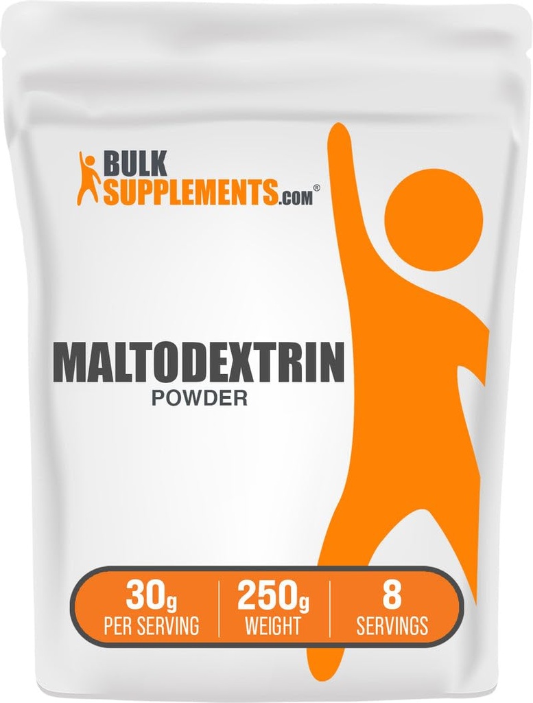 BulkSupplements.com Maltodextrin Powder - Maltodextrin Supplement for Energy Boost, Food Grade - Unflavored & Gluten Free, 30g per Serving, 250g (8.8 oz) (Pack of 1)