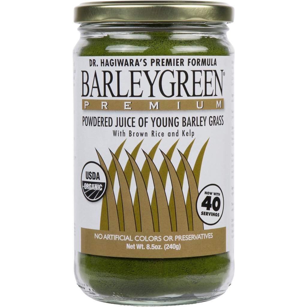 Dr. Hagiwara's Original Premium w/Kelp - Orgánica Barley Gras Juice Powder 8.5oz (240g) - 40 Servings
