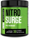 Jacked Factory NITROSURGE Pre Workout Supplement - Endless Energy, Instant Strength Gains, Clear Focus, Intense Pumps - NO Booster & Powerful Preworkout Energy Powder - 30 Servings, Arctic White