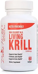 Salud Divina Dr. Colbert, MD Living Krill Oil 1000mg Per Softgel Plus DHA &amp; EPA tención 60
