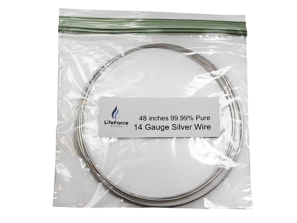 Wires de generador de plata puro – 9999 electrodos de plata – Pre-Cut 48-Inch 14 alambres de calibre – Fits LifeForce Generators