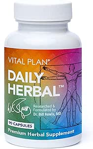 Plan Vital Suplemento Herbal diario del Dr. Bill Rawls – Booster de Inmunidad Herbal para Apoyo Inmunitario, Microbiome Balance " Cell Health — Reishi Mushroom, Turmeric " Rhodiola