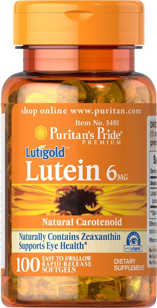 Puritans Pride Lutein 6 Mg Con Zeaxanthin Softgels, 100 Conde