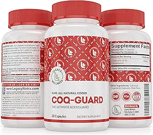 Legacy Wellness CoQ-GUARD CoQ10 200mg - Natural High Potency CoQ10 Suplemento de Energía, Corazón, Antioxidante &amp; Cellular Support - High Potency Co Q 10 Ubiquinone for General Wellness - Non-GMO 30 Caps