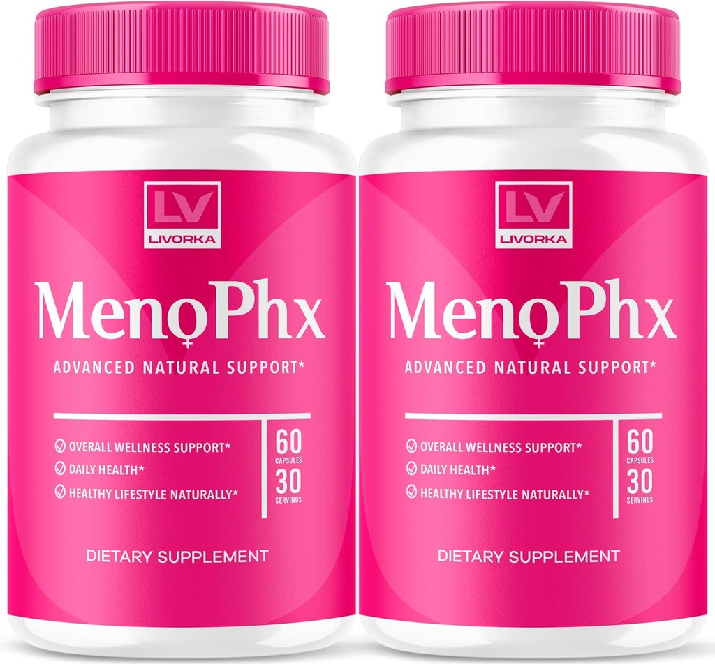 LIVORKA (2 Pack) MenoPhx, MenoPhx, MenoPhx Capsule, MenoPhx Detox, Meno PHX, PHX Meno, MenoPhnx (120 cápsulas)