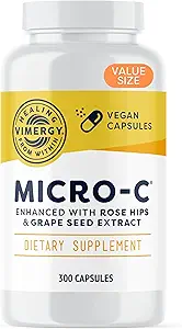 Vimergy Micro-C® Vitamin C Capsules – 500 mg por cápsula, soporta la salud inmunitaria*, promueve la producción de colágeno, soporta los huesos saludables*, Kosher, Vegan &amp; Gluten-Free, Tamaño de valor 300 cápsulas
