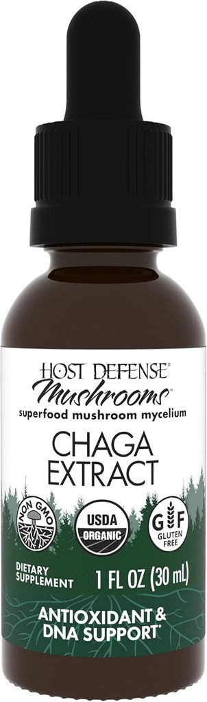 Extracto de la Chaga de Defensa Anfitriona - Suplemento de Apoyo al Sistema Inmunitario - Chaga Mushroom para la Actividad Antioxidante Apoyo - Suplemento Dietario Líquido - 1 fl oz (30 Servimientos)*