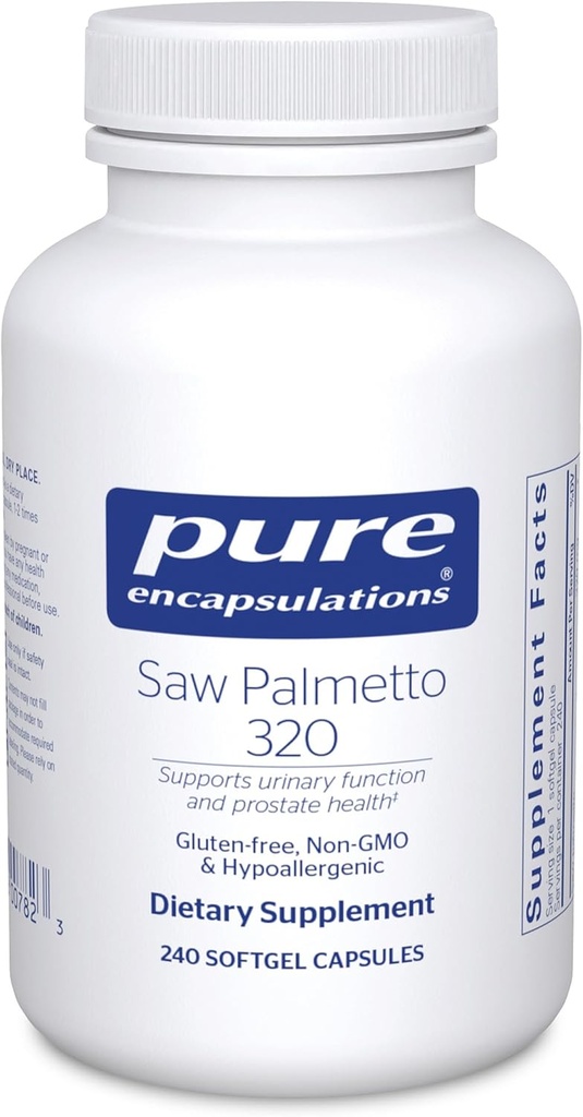 Pure Encapsulations Saw Palmetto 320 - Fatty Acids " Other Essential Nutrients to Support Metabolism " Urinary Function - with Saw Palmetto Extract - 240 Softgel Capsules