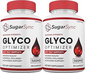 SugarSync Glyco Optimizer Capsules, SugarSync Pills, Suplemento para vitaminas Hombre y Mujeres (2 Pack)