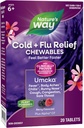 Camino de la Naturaleza Cold+Flu Relief, Umcka, Shortens Duración y Reduce la Severidad, Multi-Symptom Relief, Homeopático, Phenylephrine Free, Non-Drowsy, Berry Flavored, 20 Chewable Tablets (Packaging May Vary)
