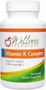 Wellness Resources Vitamin K Complex Supplement - 600 mcg Vitamin K2 (como MK-4 y Trans MK-7) y 1000 mcg K1- Bone Strength and Heart Health - K2 Vitamin Supplement - 90 Capsules Non-GMO