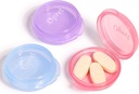 Opret Small Pill Box (3 Pcs), Cute Pill Case Portable for Pocket Purse Briefcase Travel Pills Box Medicine Storage Container Earplug Case (Rose manzana y púrpura)
