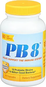Nutrición Ahora PB 8 Sistema de inmunodeficiencia probiótica y soporte digestivo* Suplemento dietético, 60 Cuenta