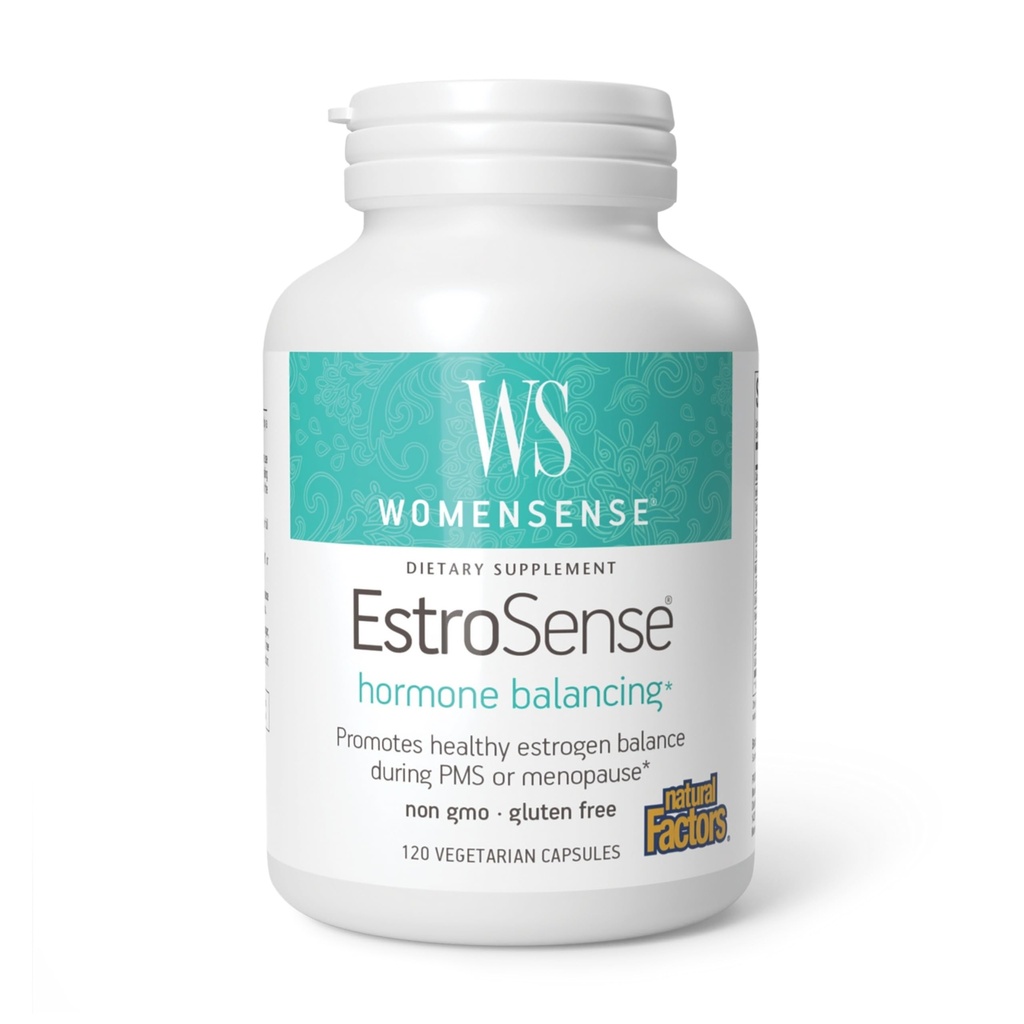 Factores naturales MujerSense EstroSense - Daily Hormonal Balance Support Supplement - Supports Healthy Menstration " Menopause - Non-GMO Natural Supplement - 120 Vegetarian Capsules (60 Servings)