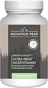 Nutriciones de pico de montaña Multivitamina ultra alta para hombres y mujeres - con vitaminas A, B12, B6, C, D, E, Magnesio, Zinc, ácido fólico, enzimas digestivas " Probióticos (180 cápsulas vegetarianas)