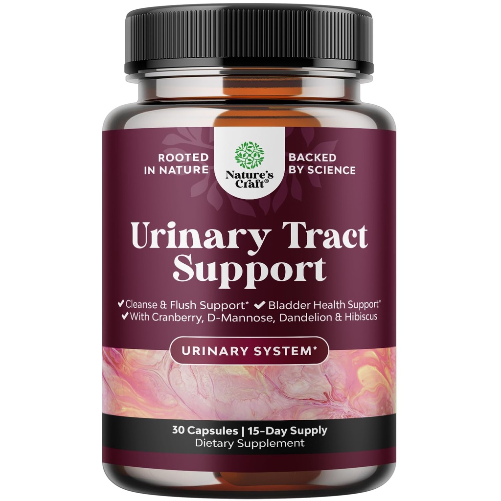 D Mannose Capsules for Urinary Tract Health - High Potency D-Mannose with Cranberry Juice Powder " Dandelion for Urinary Tract Health for Women Fast Acting Super Concentrated Cranberry - 30 cápsulas