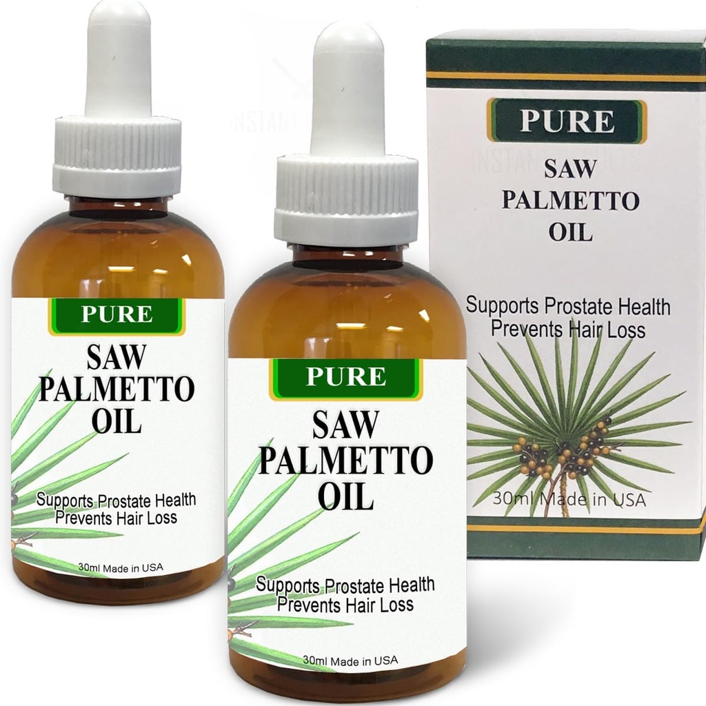 Pura Saw Palmetto Berries Oil 2x30ml Wild &amp; Natural 60-90-day Supply A diferencia de los polvos ineficientes, soporta el sueño de salud de próstata reducir mejor la orina frecuente DHT Blocker Ayuda Stop Hair Loss