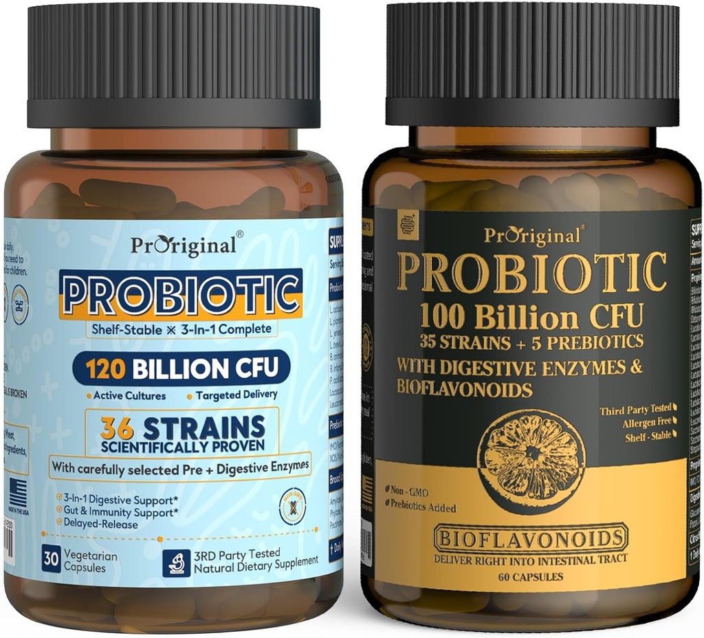 Probiótico 100 Billones CFU + 120 Billones CFU para Gut & Digestive Health, Vegan Acidophilus Probiotic Supplement